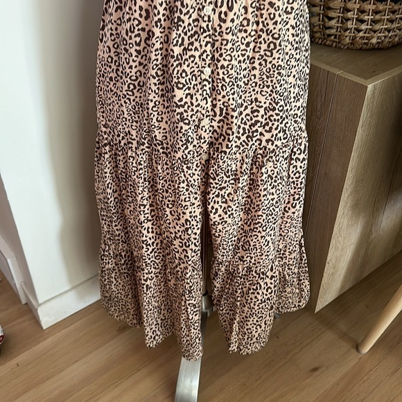 NWT GAP Tiered Cami Leopard Print button down Women's Dress with pockets Size 12 - Picture 5 of 15